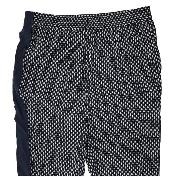 Marc by Marc Jacobs Navy Blue White Print Silk Pull On Pants Size 6 - Picture 2 of 8